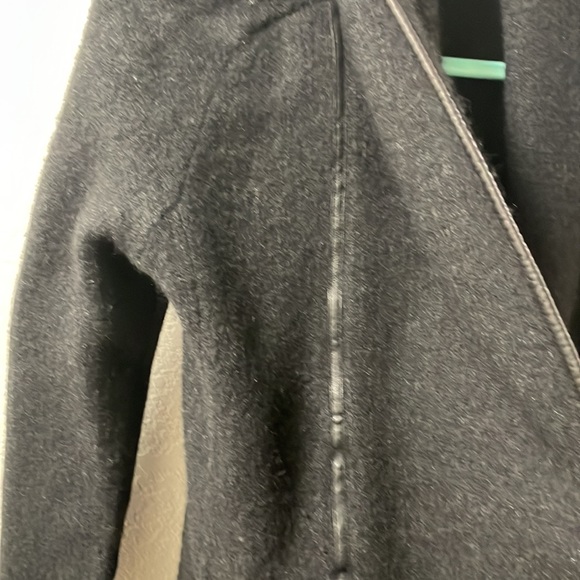 Vince Wool/Yak/Alpaca Leather Trim Open Front Sweater - Picture 4 of 6